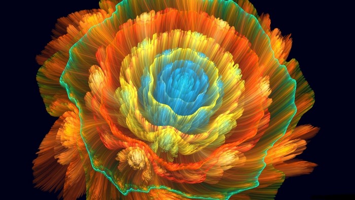 Abstract fractal flower with vibrant colors