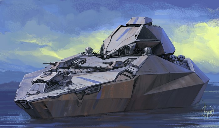 Futuristic Battleship Artwork