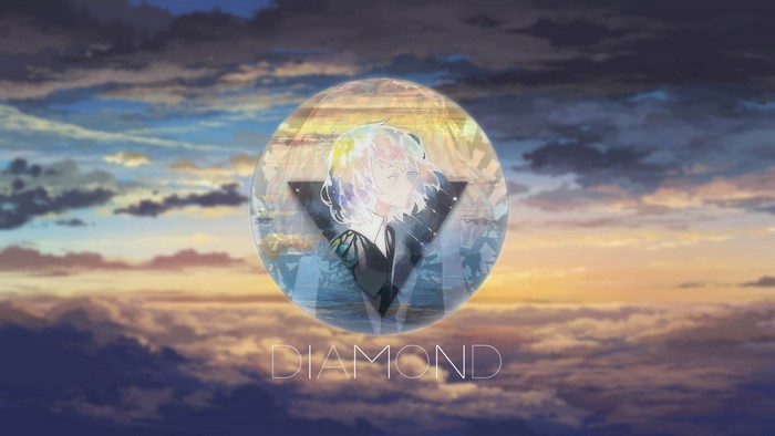 Diamond anime girl in a sphere with triangle