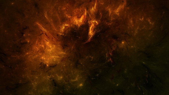 Abstract fiery nebula in deep space
