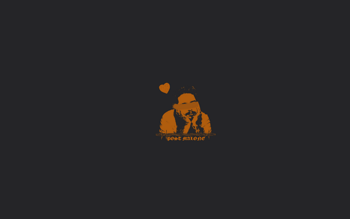 Post Malone logo with heart and text