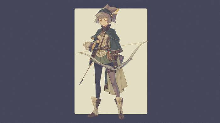 Anime girl with bow and arrow