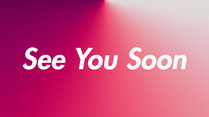 See You Soon text on gradient background