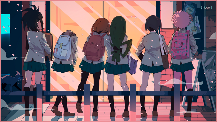 Boku no Hero Academia Girls at Sunset