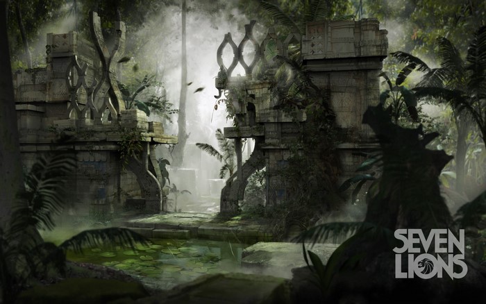 Seven Lions logo in a jungle ruin