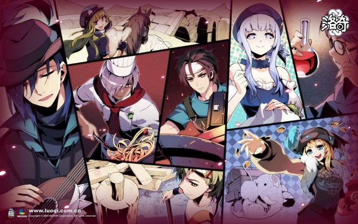 Mabinogi Heroes characters in a collage