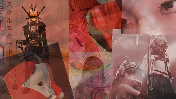 Futuristic collage with Asian influences