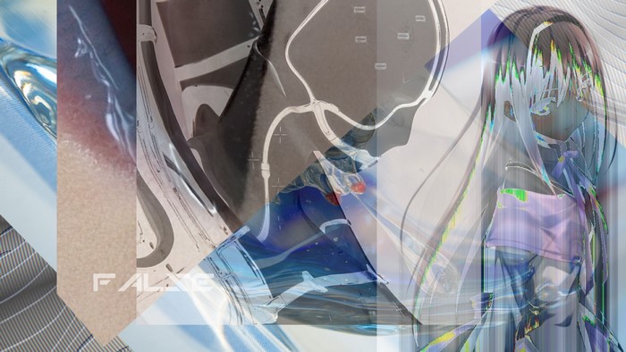 Abstract collage with anime girl and medical imagery