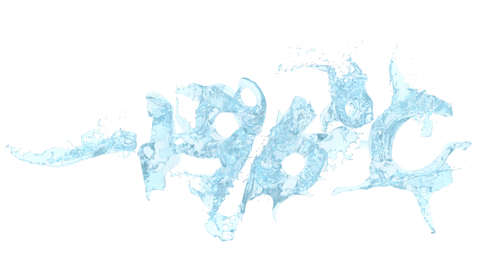 Water splash forming numbers and symbols