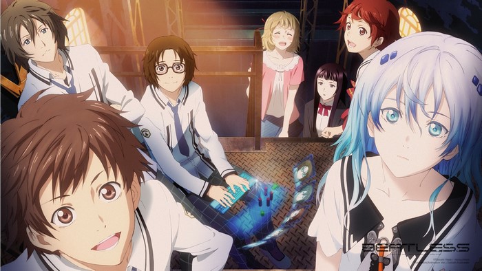 Beatless: Lacia and Arato with other characters