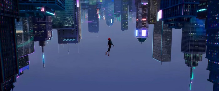 Miles Morales from Spider-Man: Into the Spider-Verse falling