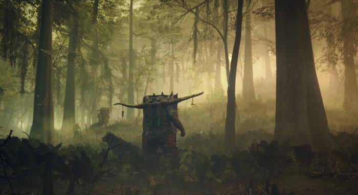 Rage 2 character with crossbow in forest
