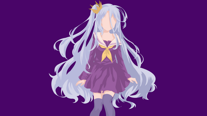 Shiro from No Game No Life minimalist vector art