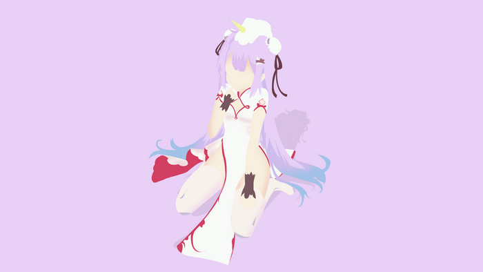 Anime girl with purple hair and unicorn horn
