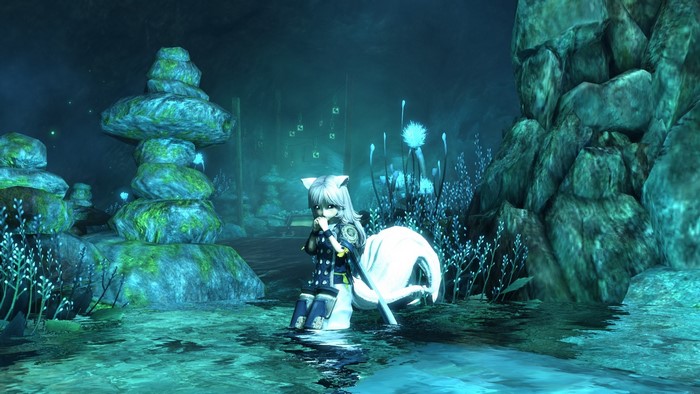Anime girl with fox ears and tail in Blade and Soul