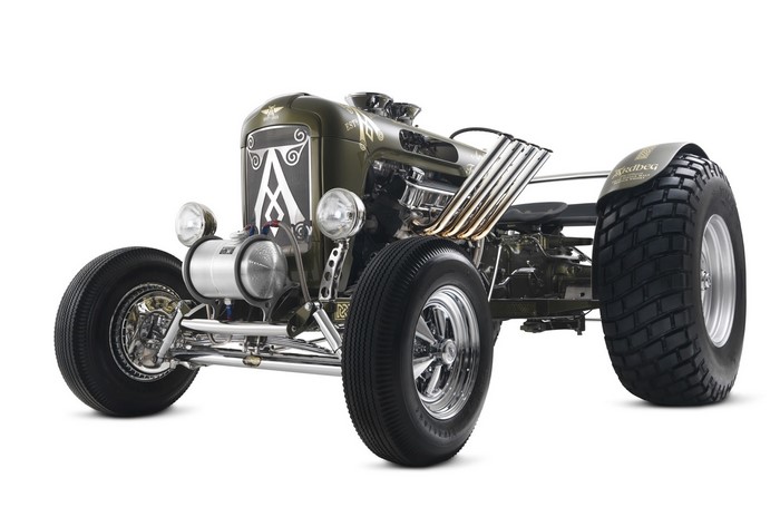 Ardbeg whisky branded tractor with large wheels