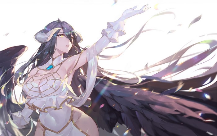 Albedo with Black Wings and Horns from Overlord