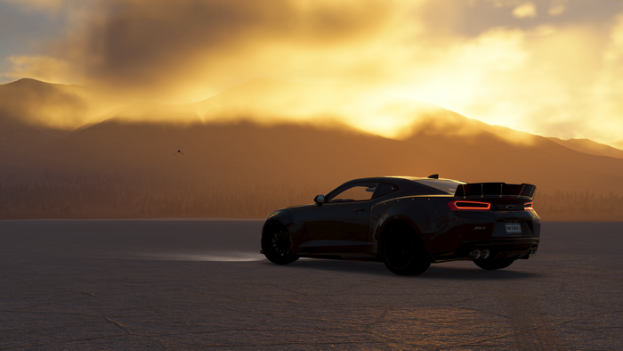 4K The Crew 2 Camaro landscape with mountains