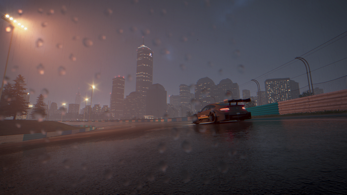 4K The Crew 2 Mercedes-Benz car racing at night in city