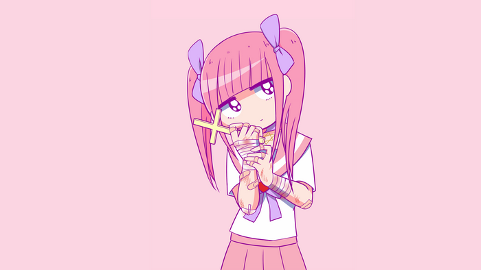Menhera-chan Anime Girl with Cross
