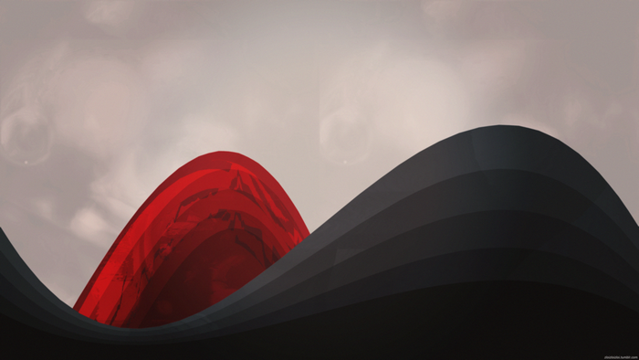 Abstract red and gray wavy lines 4K