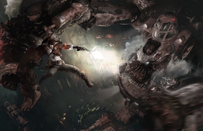 Man fighting a robot in GunZ 2: The Second Duel