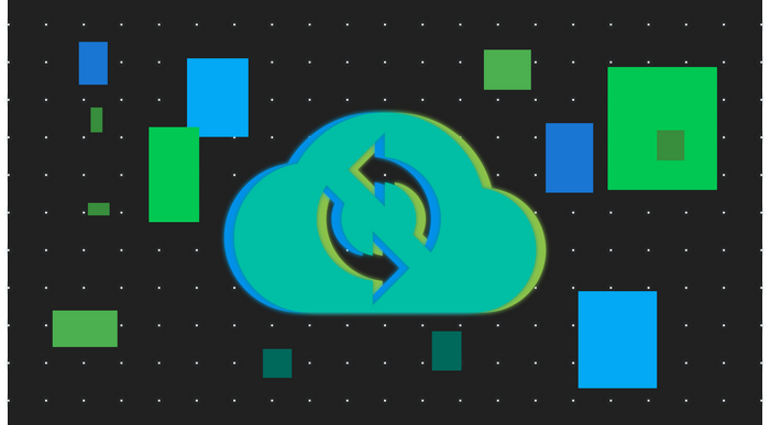 Abstract Cloud Services with Geometric Figures and Grid