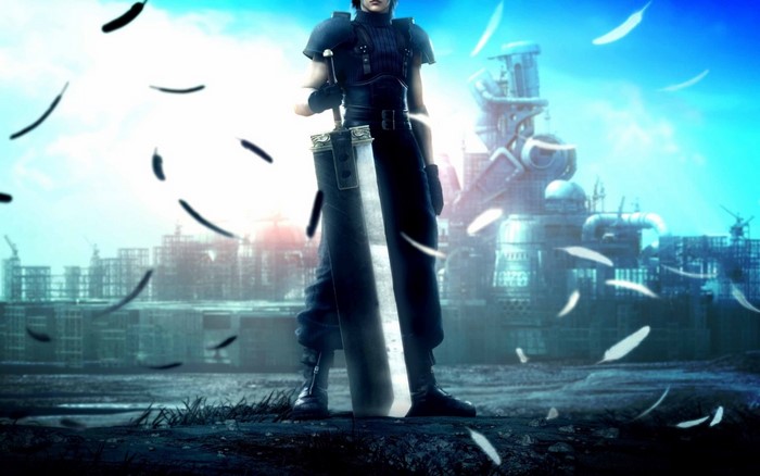 Zack Fair from Final Fantasy with a large sword