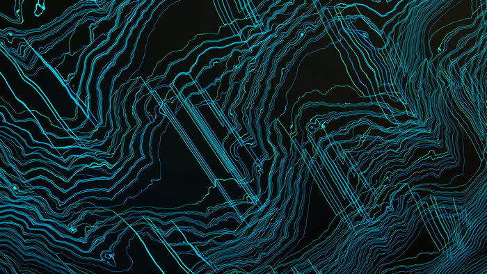 Abstract blue lines on black background
