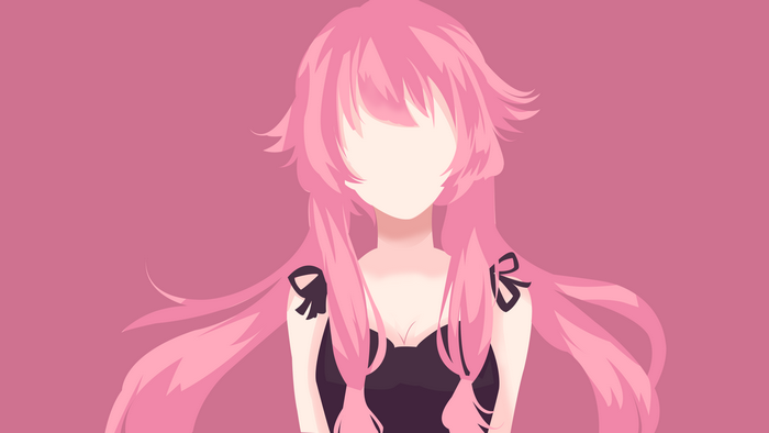 Gasai Yuno from Mirai Nikki, minimalist anime