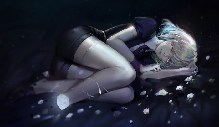 Phos from Houseki no Kuni lying on the ground