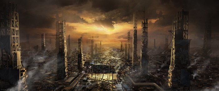 Deus Ex: Mankind Divided futuristic city art