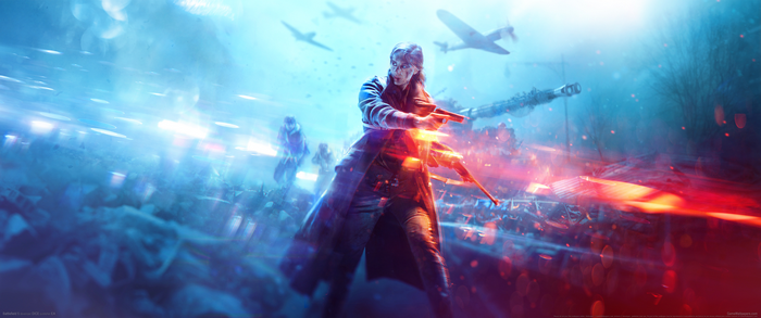 Battlefield V ultrawide video game art
