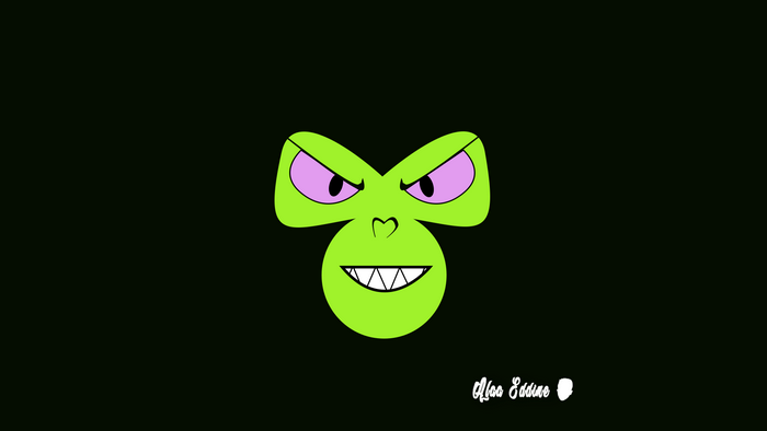 Mojo Jojo from The Powerpuff Girls, minimalist face