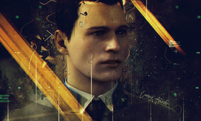 Connor from Detroit: Become Human video game art