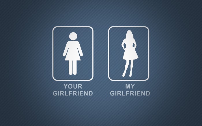 Humorous comparison of girlfriends with silhouettes