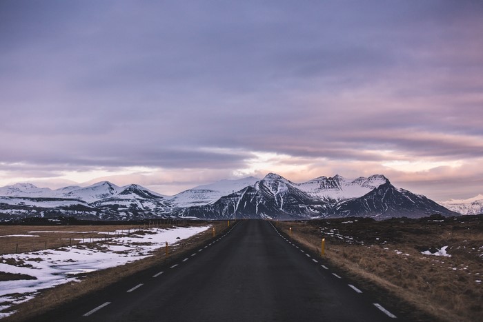 4K photography of mountains and a highway