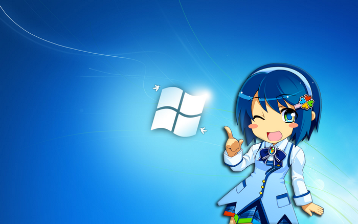 Anime girl with Windows logo