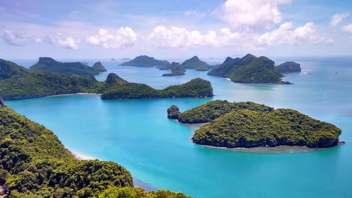 Islands in turquoise water, Thailand