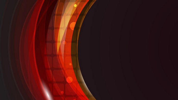 Abstract red and orange wavy shapes with dark background