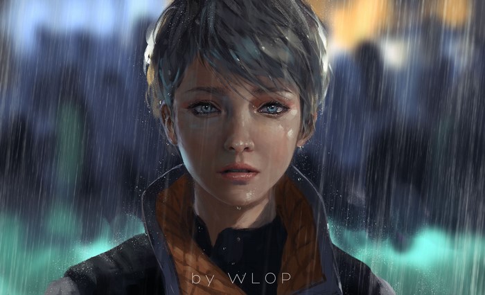 Kara from Detroit: Become Human in the rain