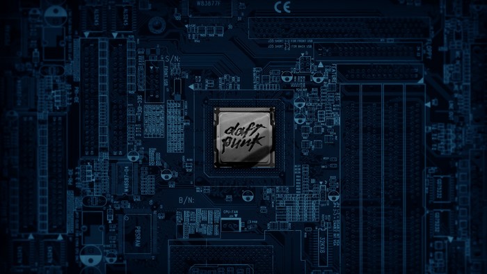 Daft Punk logo on a computer motherboard