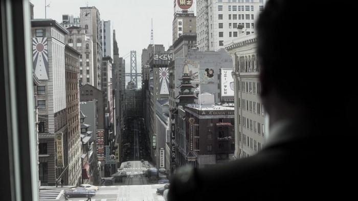Alternate reality San Francisco street view from window