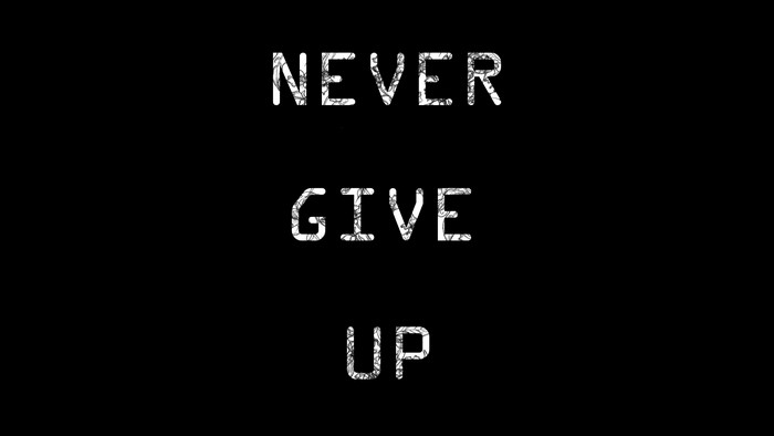 Motivational Typography: Never Give Up