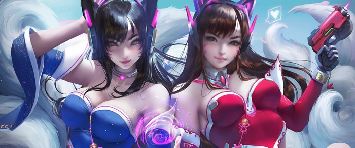 D.Va and Ahri from Overwatch and League of Legends