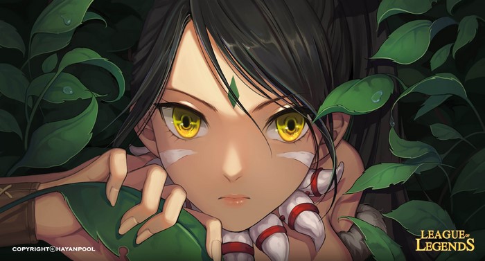 Nidalee from League of Legends in the jungle