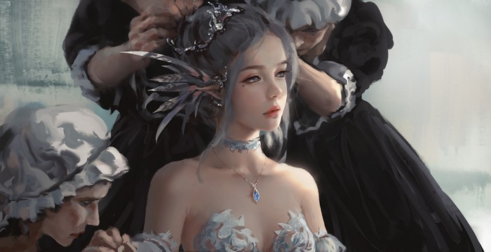 4K Fantasy Art of a Girl with Elaborate Hair
