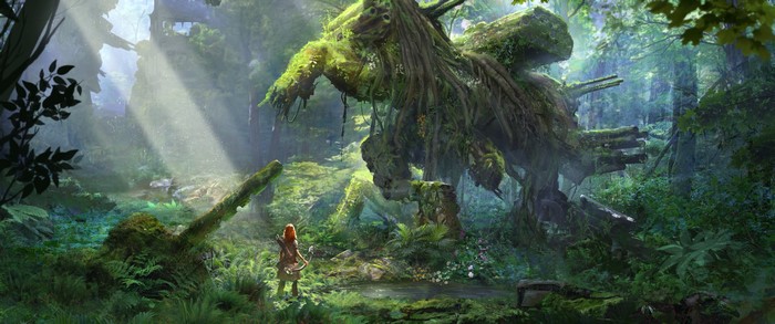 Aloy from Horizon Zero Dawn in a forest