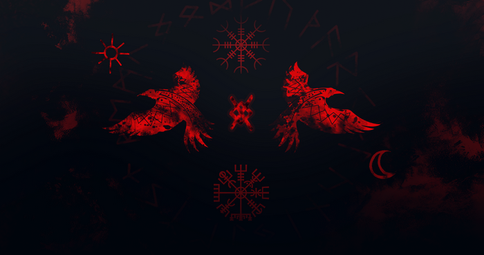 4K Viking Ravens Huginn and Muninn with Runes