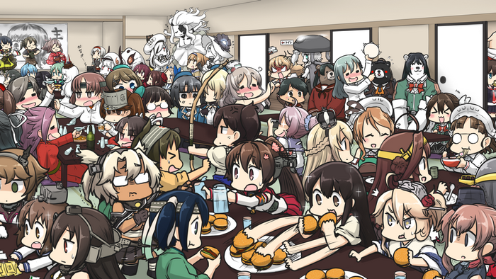 Kantai Collection characters at a feast